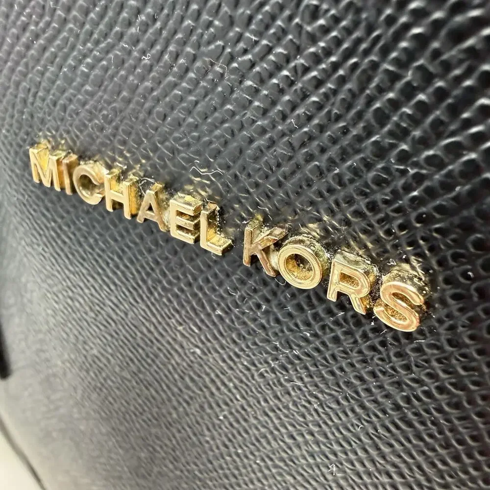 Michael Kors Limited Edition Voyager Pebbled Leather Love Tote Black Bag Purse